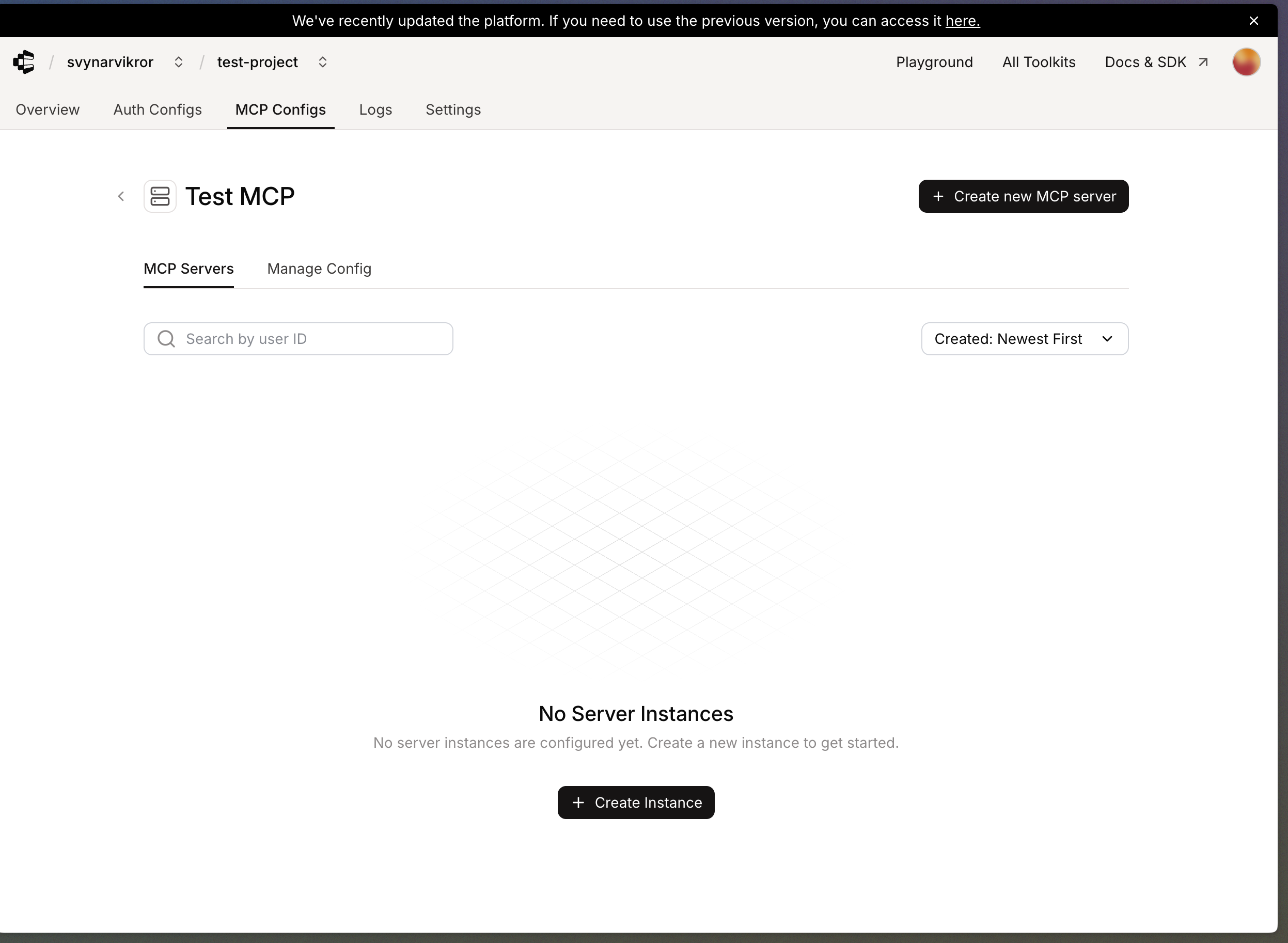 Create New Instance